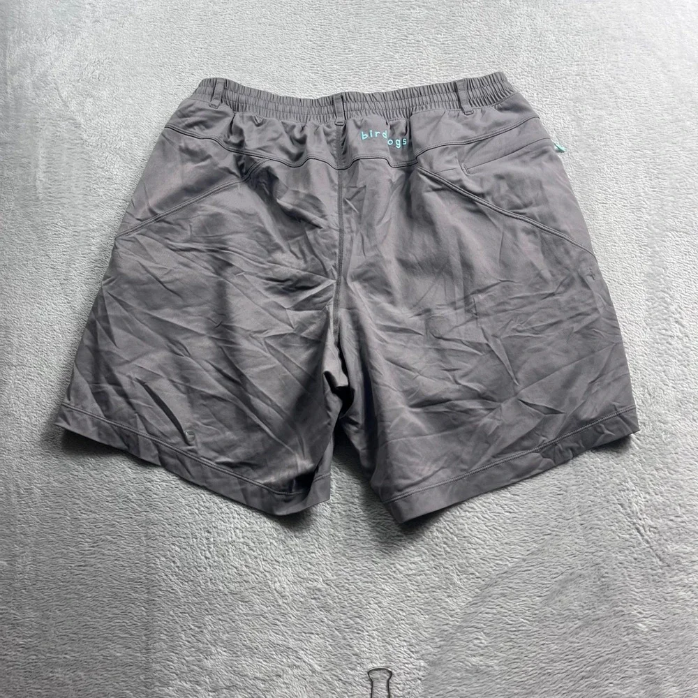 Birddogs Classic Boom Gym Shorts Grey Orange Liner Mens Large L 7 Inch Inseam
